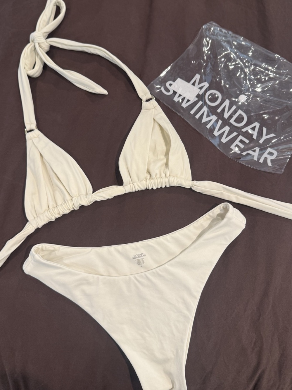 Monday Swimwear Costa Rica Top Cream Bikini Set Small